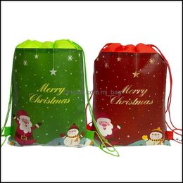 Gift Wrap Event Party Supplies Festive Home Garden Christmas Dstring Bags Cartoon Children Candy Storage Bag Backpack Holiday Package Paa9