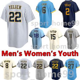 2024 Custom 22 Christian Yelich Jersey 27 Willy Adames 24 William Contreras 10 Sal Frelick 12 Jahmai Jones 0 Brice Turang 9 Jake Bauers 6 Owen Miller Baseball Jerseys