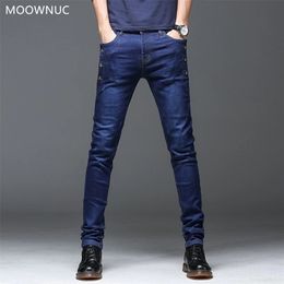 Spring and Autumn Men's Fashion Casual Pure Color Jeans Classic Stretch Slim Cotton High Quality 28-36 220328