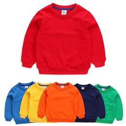 Hoodies & Sweatshirts Solid Colour Sweatshirt Children Spring And Autumn Long Sle 220824