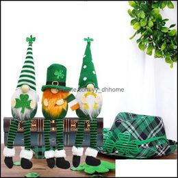 Party Decoration Event Supplies Festive Home Garden Irish Days Decor Patricks Day Doll Faceless Elderly Green Clover Dolls Saint Gifts Rrb