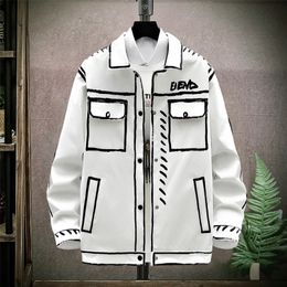 Autumn Casual Jacket Korean Fashion Short Lapel coat Decoration Body Mens Coat High Quality Hip Hop Jackets Men 220808