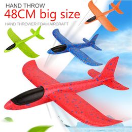 48cm Big Hand Throwing Foam Palne EPP Airplane Glider Plane Aircraft Model Outdoor DIY Eonal Toy For Children 220628