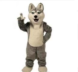 Hallowee Husky factory sale hot Grey Dog Husky Dog With The Appearance Of Wolf Mascot Costume Mascotte Adult Cartoon Character