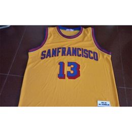 Chen37 Custom Men Youth women 13 Sanfrancisco 1962-63 Wilt Chamberlain College Basketball Jersey Size S-6XL or custom any name or number jersey