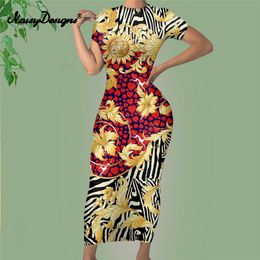 Noisydesigns Red Greyhound Dog Prints Club Outfits For Women Bodycon Sexy Maxi Dress Party Evening Luxury Floral Summer 4XL 220627