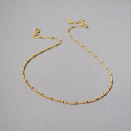 Brass Beaded Chains in Gold Silver Basic Chain Chockers Thin Necklaces