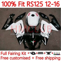 Injection Bodys For Aprilia RS4 RS-125 RSV RS 125 R RR 125RR 12-16 157No.10 RSV-125 RSV125 2012 2013 2014 2015 2016 RSV125RR RS125 12 13 14 15 16 Fairings Kit black white