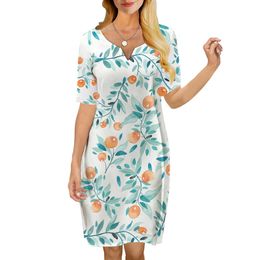 Women Dress Rural Style 3D Printed VNeck Loose Casual Short Sleeve Shift Dress for Female Dresses Summer Dress 220616