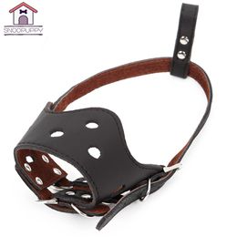 Pet Mouth Muzzle Anti Barking Dogs Muzzles Leather for Small Large Dog Safe Anti Bite Chew Training Muzzles For Dogs YS0061 201102