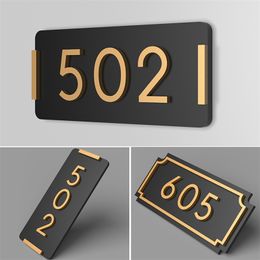 Custome House Address Plaque Door Number Signs Name Plates 3D Acrylic for Office School Shop el houseplate 220623
