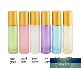 10pcs/lot Thick 10ml Glass Perfume Roll on Bottle with Stainless Steel/Gemstone Roller Ball Glass Essential Oil Bottle