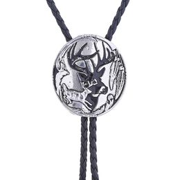 Bow Ties European And American Style Bolo Tie Animal Elf Elk Fashionable Men's Leather Cord NecklaceBow