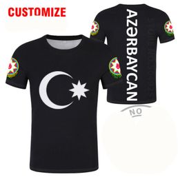 AZERBAIJAN t-shirt Free Custom Made Name Number Black Print Flag Red Clothing Tees Aze Country t-shirt Azerbaijani Nation Az Top 220609