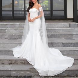 Dubai Kaftan Mermaid Wedding Dress 2022 Elegant Sweetheart Satin Lace Boho Wedding Dresses Zipper White Country Arabic Bride Vestidos De Novia robe mariage