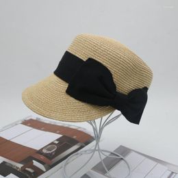 Wide Brim Hats 2022 Spring And Summer Ladies Straw Hat Flat Cap High Quality Fashionable Street Sunshade Designer Scot22