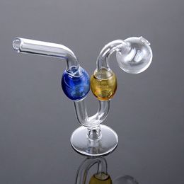 Unique Shape Design Smoking Pipes Tobacco Cigarette Holder Hand Pipe Pyrex Glass Oil Burner Different Colours In Stock Philtre Tips For Dry Herb SW121