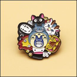 PinsBrooches Jewelry Cute Character Collection Enamel Pin Faceless Male My Neighbor Totoro Mix Badge Child Brooch Lovers Dhtzg