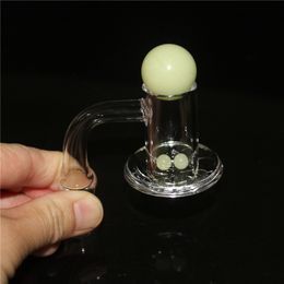 Heady Quartz Bangers 2mm Thick Smoking Accessories 90 Degree Bevelled Edge 14mm Male Joint With Glow In the Dark Ball Pearls Spinner Blender Spin Quartz Nail