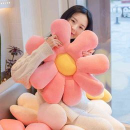 Cm Pc Filled Colorful Floral Seat Cushion Plush Daisy Plant Indoor Chair Home floor Decor Plushie Kids Gift J220704