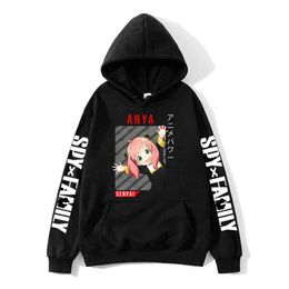 Anya Forger Japan Anime Spy X Family Hoodies Men/Woman Sweatshirts Casual Long Sleeve Clothes Harajuku Oversize Tops Streetwear Y220713