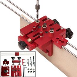 Professional Hand Tool Sets Doweling Jig Woodworking 3 In 1 Hole Drill Punch Positioner Guide Locator For Furniture Fast Connecting DIY Tool