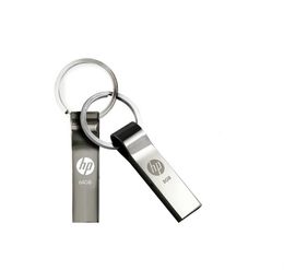 DHL delivery 16GB/32GB/64GB/128GB/256GB HP v285w Metal Keychain USB flash drive/Actual capacity pendrive/High quality USB 2.0 memory stick