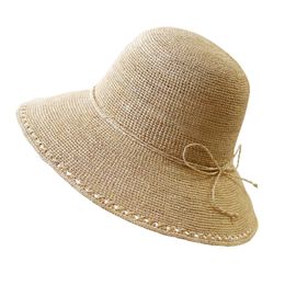 Raffia hats ladies summer Korean version big brim beach hat UV protection sun hat foldable