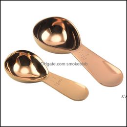 Measuring Tools Kitchen Kitchen Dining Bar Home Garden 15Ml 30Ml Rosegold Sier Coffee Scoop Stainless Steel 21 Short Handle Tablespoon S