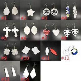 DHL DIY Sublimation Blanks Earrings Designer Earrings Party Gifts DIY Valentines Day Gifts For Women 14 Style P0826