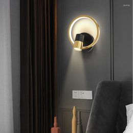 Wall Lamp Bedroom Bedside Home Simple Modern With Spotlight Can Read Nordic Light Luxury Aisle Corridor LED LampWall