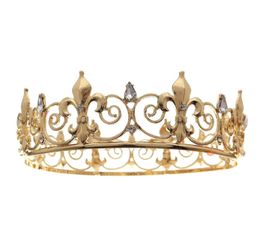Wedding Tall Full Round Crown Bridal Tiara Crystal Rhinestone Hair Accessories Jewellery Party Prom Headpiece Headdress Ornament