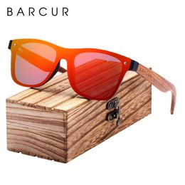 BARCUR Sunglasses Men Polarised Wood Sun glasses for men Sports Eyewear Square Women DS masculino 220513