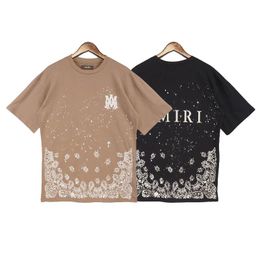 Men's T-Shirts Street Tide Brand Printing Star Ink Short-sleeved Summer Loose OS Cotton Round Neck Men's And Women's T-shirtMen's