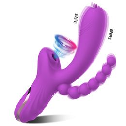3 In 1 Clit Sucker Vagina Sucking Vibrator Clitoris Stimulator Blowjob Oral Nipple sexy Toys for Adults 18 Women Products