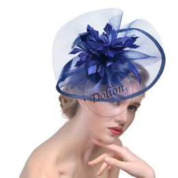 Berets Lady Fedoras Hat Girls Linen Cap Female British Style Hair Accessories Bridal Headwear Clip Banquet B-8291Berets BeretsBerets