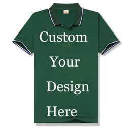 Strip Polo Shirts Men Custom Camisas Print Your Own Design Embroidery Design s Polos Unisex Personalised Tops Tees Drop Shi 220608