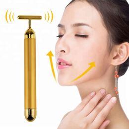 Face Massager Roller Golden Electric 3D Rollers and T Shape Facial Arm Eye Nose Massager Massages Tool for Skin Care