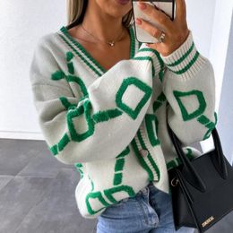 Women Knit Sweaters Womens Pullover Sweater Top Lingge Winter Clothes Woman Loose Coat Oversized Jumper Casual Pullovers Letters
