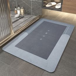 Super Absorbent Floor Mat Textile Quick Drying Bathroom Kitchen Carpet Non-slip Oil-proof Easy To Clean Bath Rug Drop 220401