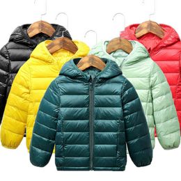 2021 New Winter Keep Warm Girls Boys Down Jacket 2-8 Year Old Hooded Kids Down Jacket Children Birthday present Outerwear Clothing J220718