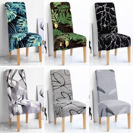 Chair Covers Printed Elastic Long Back Cover XL Size Europe Style High King Seat Universal For Home El BanquetChair