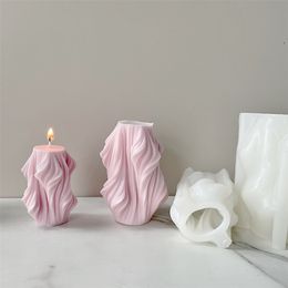 Creative Tree Root Silicone Candle Geometric Wave Rotating Scented Mould Set Columnar Bakery Pastry Resin Plaster Mould Gift 220610