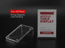 7*10.5 cm Upright L clear Acrylic magnetic label price tag clip holder stand poster banner menu list frame advertising sign display