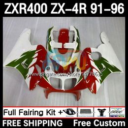 Fairings Kit For KAWASAKI NINJA ZX4R 400CC ZXR-400 1991 1992 1993 94 95 96 Body 12DH.90 ZXR 400 CC ZX-4R ZX 4R Cowling ZXR400 91 92 93 1994 1995 1996 Bodywork red green