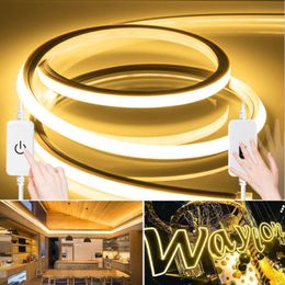 Strips Strip Light 2835SMD DC12V Hand Sweep Switch Flexible Neon Rope Lights IP67 Dimmable Tape Ribbon For DIY Home DecorationLED LED