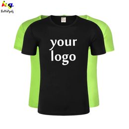 Short sleeved quick drying T shirt customization design printing men and women jogging sports advertising top 220623