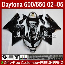 OEM Bodywork For Daytona 650 600 CC 600CC 650CC 02 03 04 05 Bodys 132No.2 black glossy Daytona650 Daytona-600 2002-2005 Daytona600 2002 2003 2004 2005 Fairings Kit