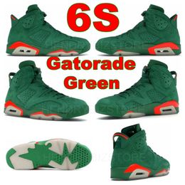 Gatorade Suede Green Pine 6S Basketball Shoes High Mens Navy Blue Bold Purple Jumpman Sneakers Black Infrared White Turbo Fierce Abyss Electric Greens With Box