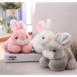 15CM/20CM Kawaii Cute Pink Rabbit Animals Rabbits Stuffed Plush Toys For Baby Girls Birthday Gifts LJ201126